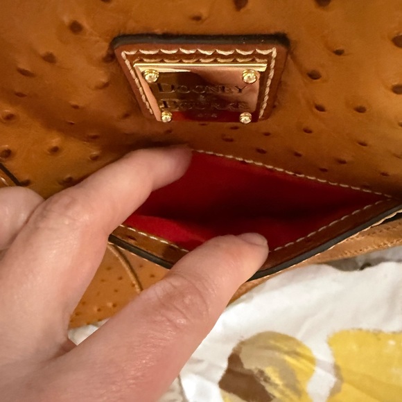 Dooney & Bourke Brown Ostrich-Embossed Tote - Picture 7 of 14